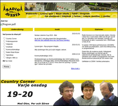 Radio Avesta startsida 2010