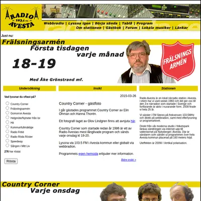 Radio Avesta startsida 2015