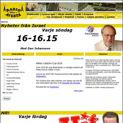 Radio Avesta startsida 2017