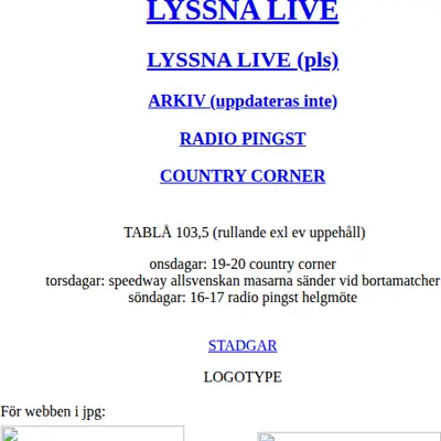 Radio Avesta startsida 2025