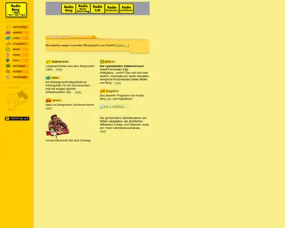 Radio Berg startsida 2001
