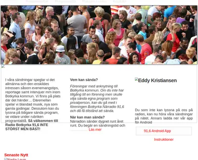 Radio Botkyrka 91,6 startsida 2014