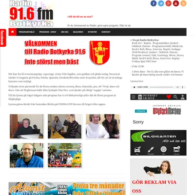 Radio Botkyrka 91,6 startsida 2018