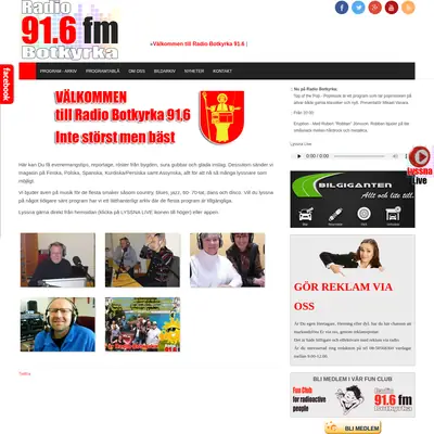 Radio Botkyrka 91,6 startsida 2020