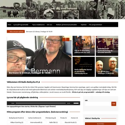 Radio Botkyrka 91,6 startsida 2024