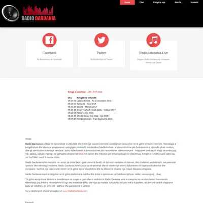 Radio Dardania startsida 2017
