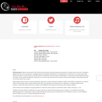 Radio Dardania startsida 2020