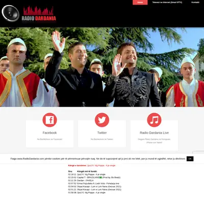 Radio Dardania startsida 2024