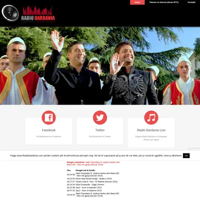 Radio Dardania startsida 2025