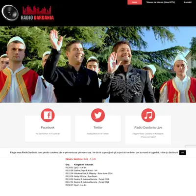 Radio Dardania startsida 2026