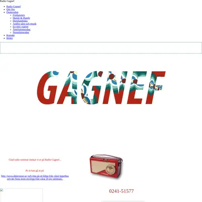 Radio Gagnef startsida 2019