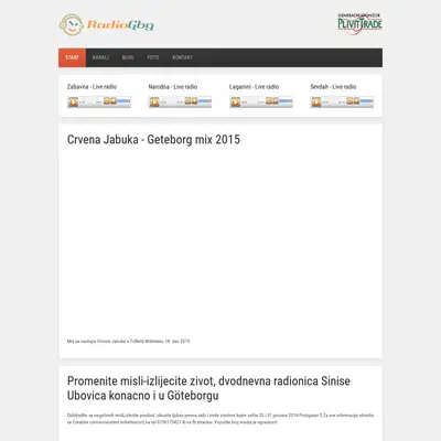 Radio Gbg startsida 2016