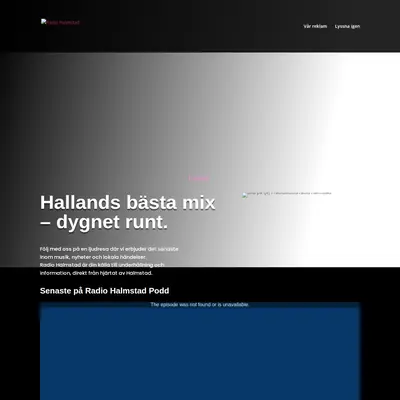 Radio Halmstad startsida 2026