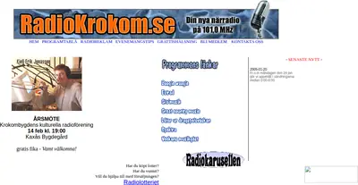 Radio Krokom startsida 2005
