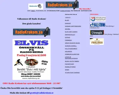 Radio Krokom startsida 2018