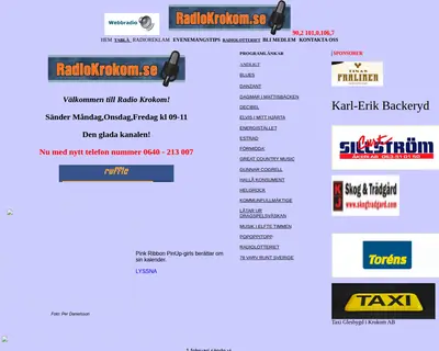 Radio Krokom startsida 2019