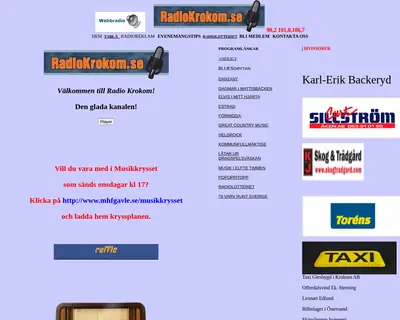 Radio Krokom startsida 2022