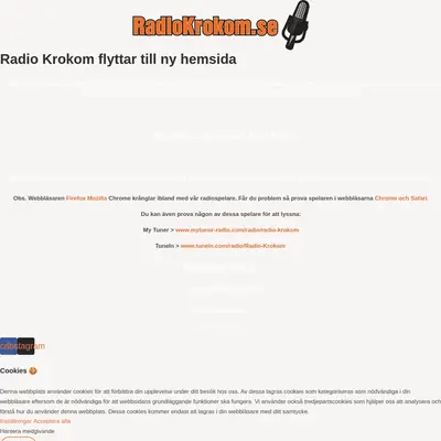 Radio Krokom startsida 2023