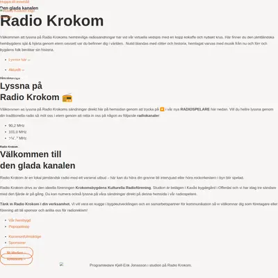 Radio Krokom startsida 2024