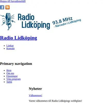 Radio A Lidköping startsida 2012