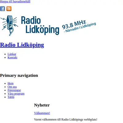 Radio A Lidköping startsida 2015