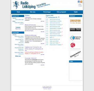 Radio A Lidköping startsida 2016