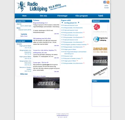 Radio A Lidköping startsida 2017