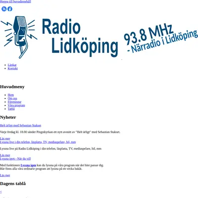 Radio A Lidköping startsida 2023