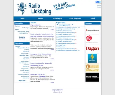 Radio A Lidköping startsida 2026