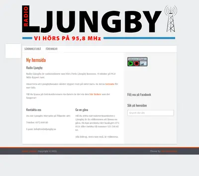 Radio Ljungby startsida 2020