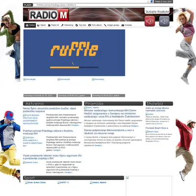 Radio M startsida 2012