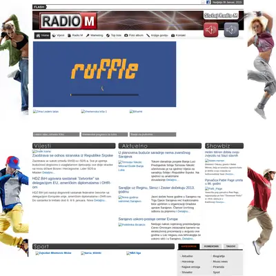 Radio M startsida 2013