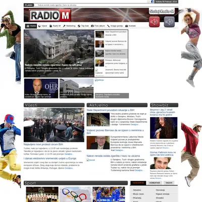 Radio M startsida 2014