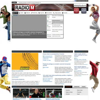 Radio M startsida 2015