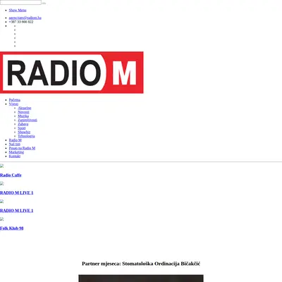 Radio M startsida 2019