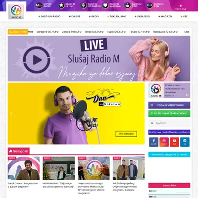Radio M startsida 2022