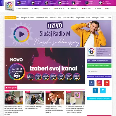 Radio M startsida 2023