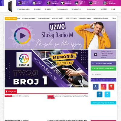Radio M startsida 2024