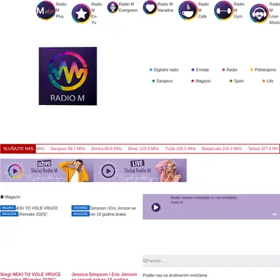 Radio M startsida 2025