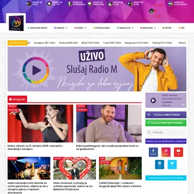 Radio M startsida 2026