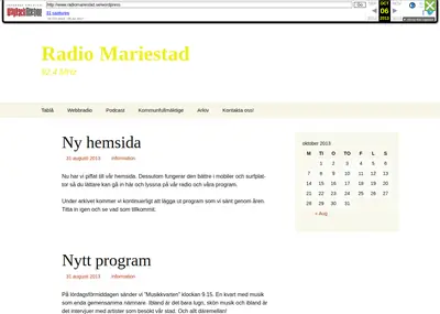 Mariestad FM startsida 2009