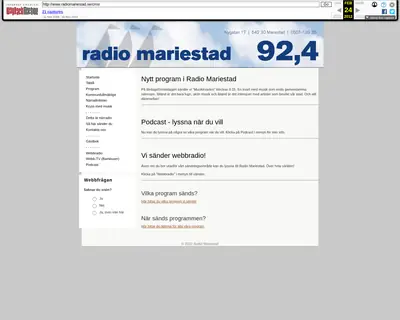 Mariestad FM startsida 2012