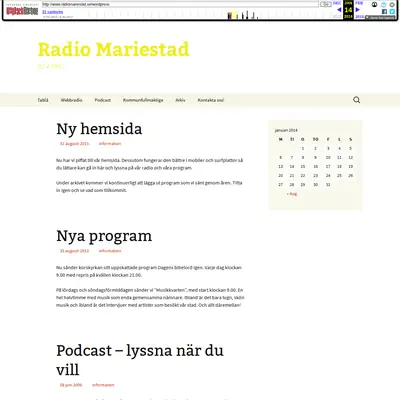 Mariestad FM startsida 2014