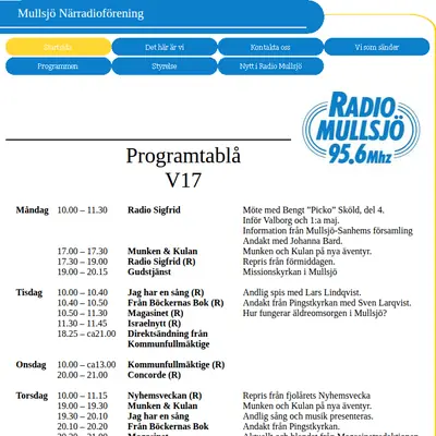 Radio Mullsjö startsida 2010