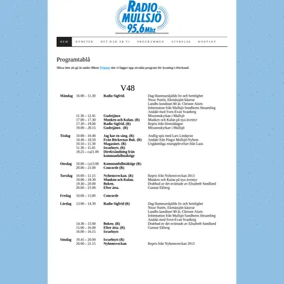 Radio Mullsjö startsida 2013