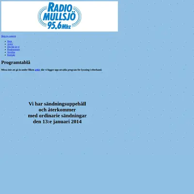Radio Mullsjö startsida 2014