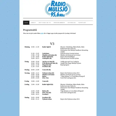 Radio Mullsjö startsida 2016