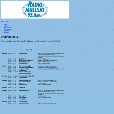 Radio Mullsjö startsida 2018