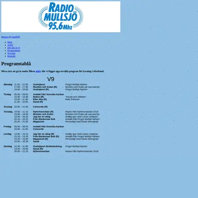 Radio Mullsjö startsida 2021