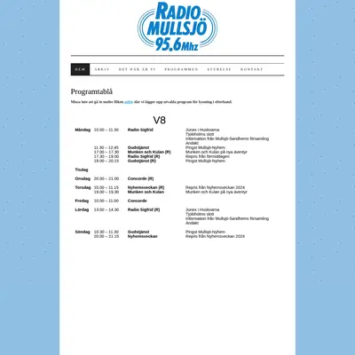 Radio Mullsjö startsida 2025